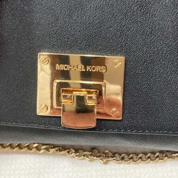 Like New Michael Michael Kors Black Leather Shoulder/Clutch - Picture 7 of 10